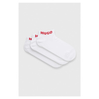 Ponožky HUGO 3-pack pánské, bílá barva, 50516405