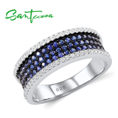 Masivní stříbrný prsten s modrými kamínky FanTurra