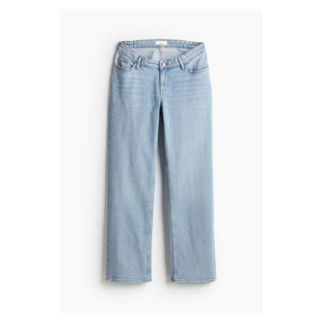 H & M - MAMA Wide Low Jeans Before & After - modrá H&M