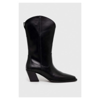 Westernové kožené boty Vagabond Shoemakers ALINA dámské, černá barva, na podpatku, 5421.501.20