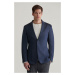 SAKO GANT SLIM TWO-TONED TWILL JERSEY BLAZER EVENING BLUE