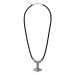 Manoki Pánský náhrdelník Thórovo kladivo - MJOLNIR - kůže, chirurgická ocel WA615 Černá 50 cm