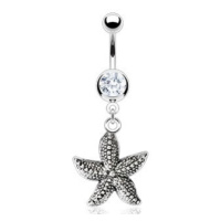 Vintage piercing do pupíku - mořská hvězdice