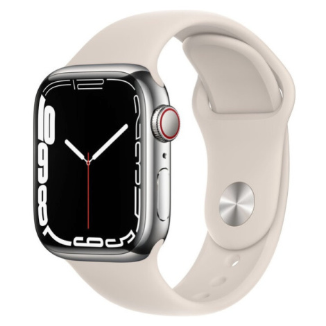 Apple Apple Watch Series 7 GPS + Cellular 41mm Silver Steel, Starlight Sport