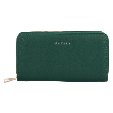Velká pouzdrová dámská koženková peněženka Glorii, tmavě zelená MaxFly