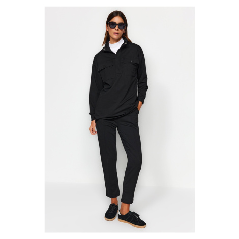 Trendyol Black Pocket Detailed Knitted Tracksuit Set