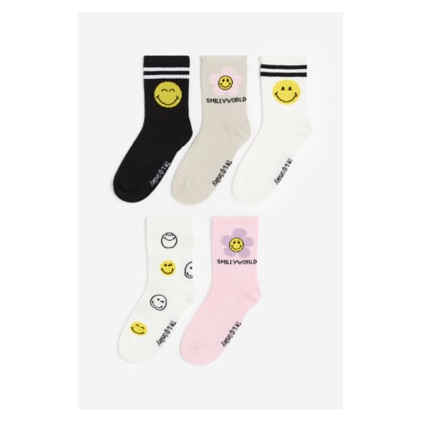 H & M - Balení: 5 párů ponožek - bílá H&M