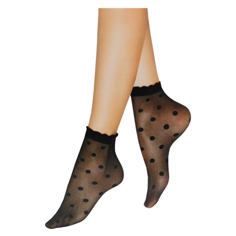 Dámské silonkové ponožky velké puntíky černá Tess