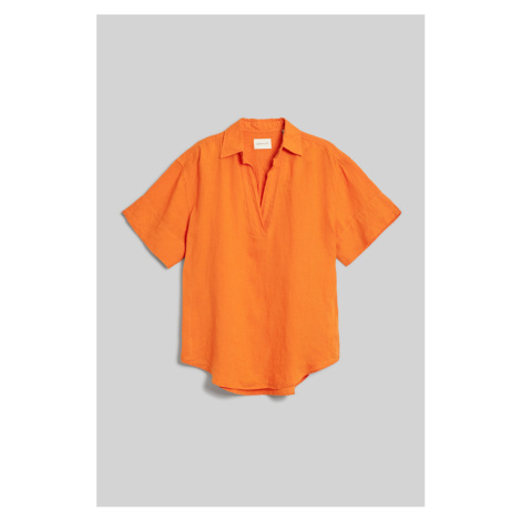 KOŠILE GANT REL LINEN POPOVER SS SHIRT oranžová