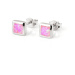 Stříbrné náušnice kostičky s růžovým opálem STNAU1437F