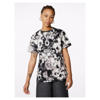 Krémovo-černé dámské vzorované tričko Converse - Dámské