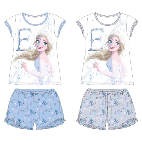 Frozen - licence Dívčí letní pyžamo - Frozen 52049462, bílá/ šedá Barva: Bílá
