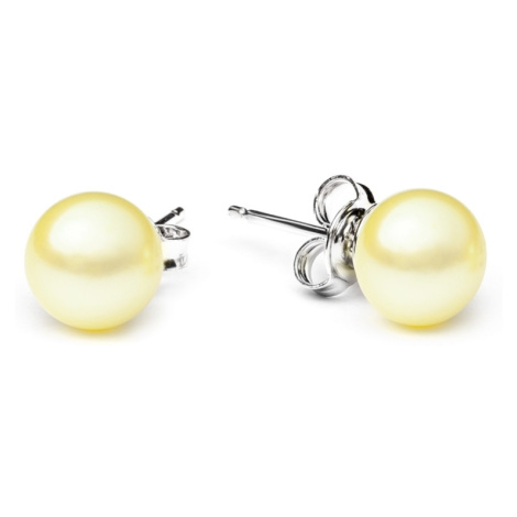 Gaura Pearls Náušnice se žlutou perlou Hayley VI, stříbro 925/1000, mm EFB08/Y Žlutá