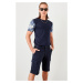 Trendyol New navy blue Men's flap shorts