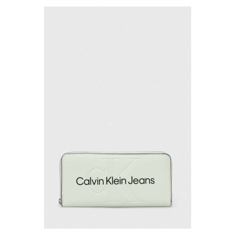 Peněženka Calvin Klein Jeans zelená barva, K60K607634