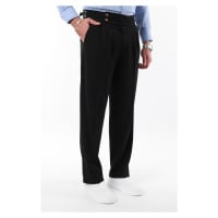 Trendyol Black Double Button Closure Italian Pleated Detailed Woven Fabric Trousers