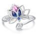 Klenoty Amber Stříbrný otevřený prsten květ lotosu