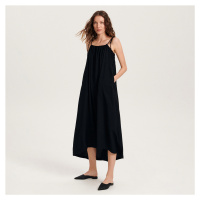 Reserved - Maxi šaty s vysokým podílem EcoVero™ - Černý
