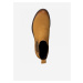 Hořčicové kožené chelsea boty Tamaris