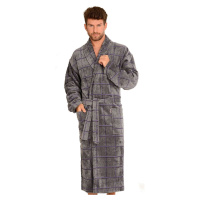 Bathrobe De Lafense 803 M-2XL men's grey-checkered 093