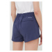 Outdoorové šortky Columbia Pleasant Creek tmavomodrá barva, high waist