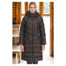 Z6719 DEWBERRY WOMEN'S COAT-LIGHT BLACK