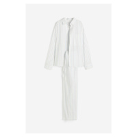 H & M - Pyžamo: košile a kalhoty - bílá