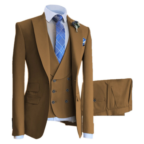 Pánský stylový oblek 3v1 s dvouřadou vestou