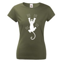 Dámské tričko s kočkou s drápky - ideální dárek pro milovníky koček