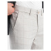 Světle šedé pánské kostkované kalhoty Ombre Clothing