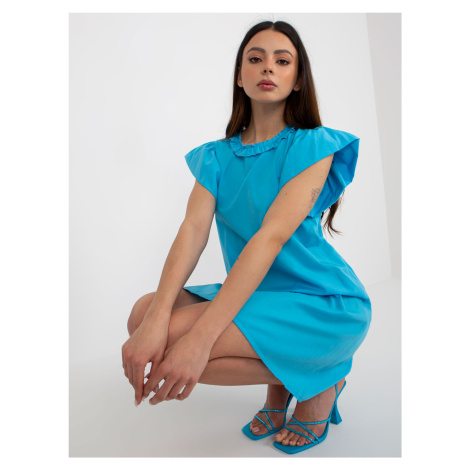 Modré rozevláté bavlněné šaty Fashionhunters