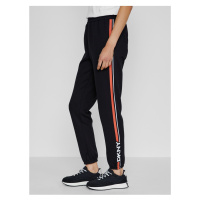 Černé dámské straight fit kalhoty s pruhy DKNY