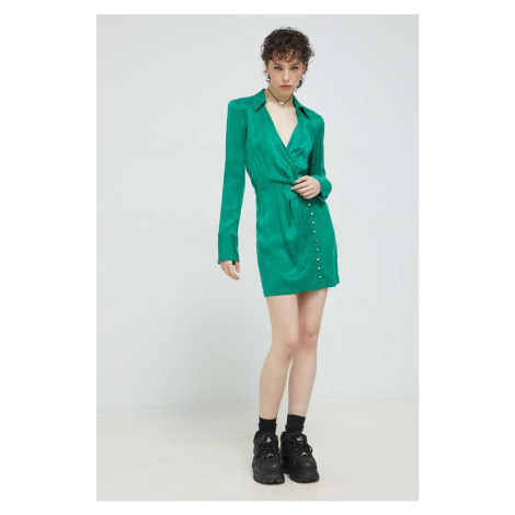 Šaty HUGO zelená barva, mini Hugo Boss