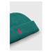 Vlněná čepice Polo Ralph Lauren zelená barva, z husté pleteniny