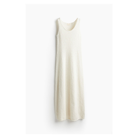 H & M - Pletené šaty z hedvábné směsi - bílá H&M