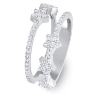 Brilio Silver Krásný stříbrný prsten s hvězdami RI095W