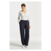 KALHOTY GANT LINEN VISCOSE PULL-ON PANTS modrá