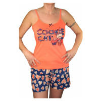 Vienetta Cats pyžamo šortky-tílko oranžová