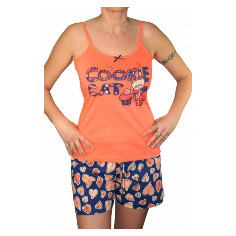 Vienetta Cats pyžamo šortky-tílko oranžová Vienetta Secret