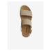 Béžové dámské kožené sandály na klínku Geox Sthellae