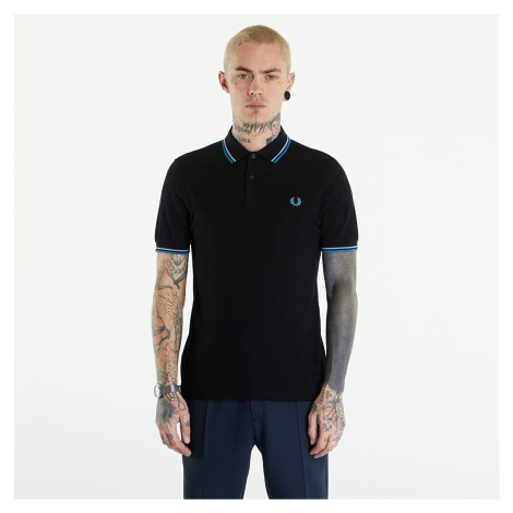 FRED PERRY Twin Tipped Shirt Black/ Light Smoke/ Runaway Bay Ocean