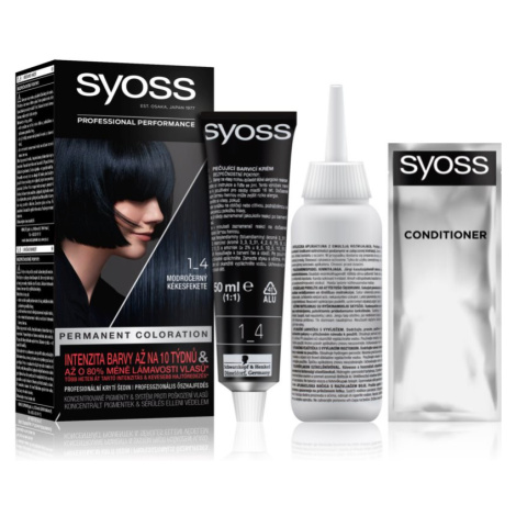 Syoss Permanent Color permanentní barva na vlasy odstín 1_4 Modročerný 1 ks