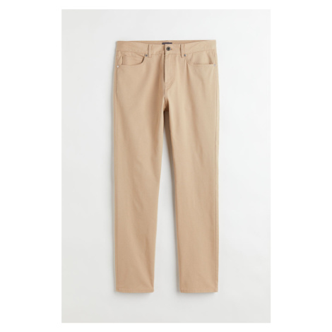 H & M - Kalhoty z bavlněného kepru Slim Fit - béžová H&M