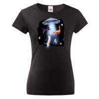 Vtipné dámské tričko s potiskem Ufo a koček - tričko pro milovníky koček