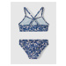 Modré holčičí květované dvoudílné plavky name it Felisia