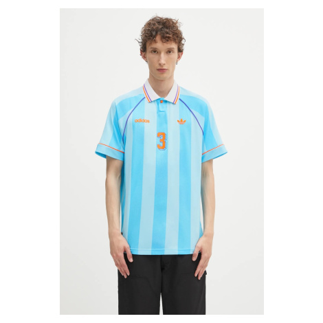 Polo tričko adidas Originals Jcquard Jersey pánské, modrá barva, KD2308