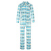 Odeta dámské kostkované pyžamo dlouhé 2271 světle modrá