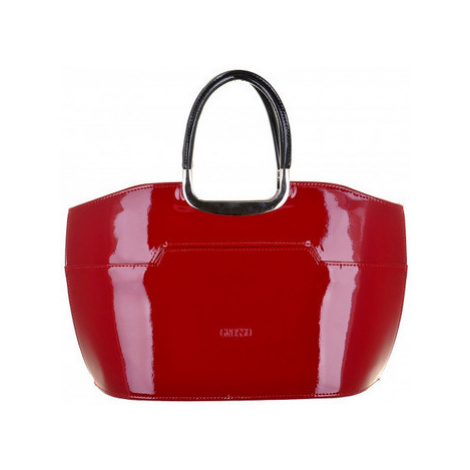 Grosso Elegantní červená lakovaná kabelka do ruky S5 Červená
