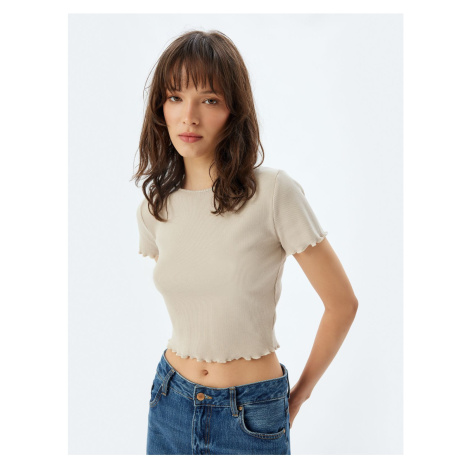 Koton Short Sleeve Crew Neck Cotton Crop T-Shirt