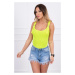 Body blouse with fastened shoulder straps yellow neon